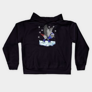 Ice skating African Grey Kids Hoodie